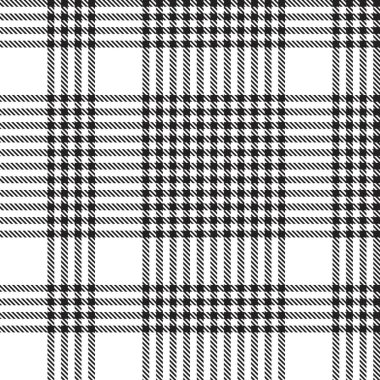 Siyah ve Beyaz Glen Ekose desenli, moda tekstil ve grafikleri için uygun.