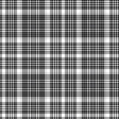Siyah ve Beyaz Glen Ekose desenli, moda tekstil ve grafikleri için uygun.