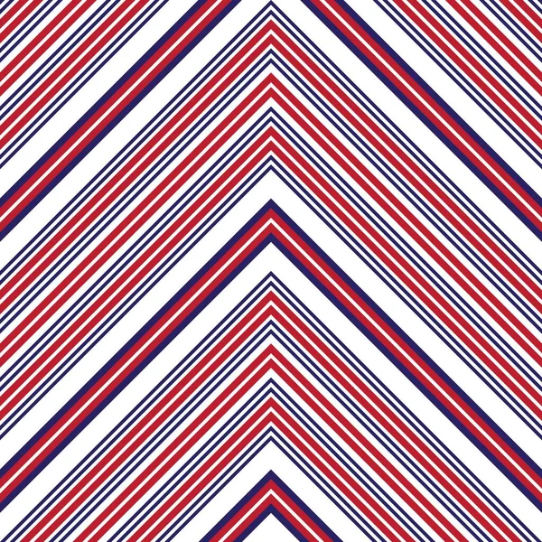 Rosso Blu Chevron Diagonale Righe Senza Cuciture Modello Sfondo Adatto — Vettoriale Stock