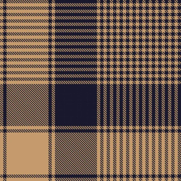 Brown Glen Plaid Текстурований Безшовний Візерунок Придатний Модного Текстилю Графіки — стоковий вектор