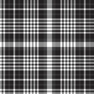 Siyah ve Beyaz Glen Ekose desenli, moda tekstil ve grafikleri için uygun.