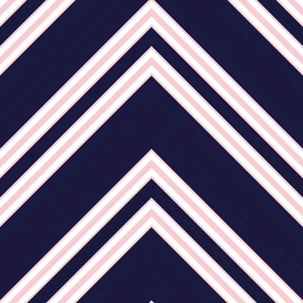 Fondo Patrón Sin Costuras Rayas Diagonales Chevron Rosa Azul Marino — Vector de stock