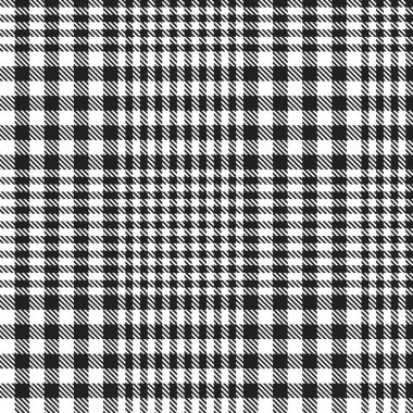Siyah ve Beyaz Glen Ekose desenli, moda tekstil ve grafikleri için uygun.
