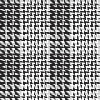 Siyah ve Beyaz Glen Ekose desenli, moda tekstil ve grafikleri için uygun.