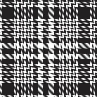 Siyah ve Beyaz Glen Ekose desenli, moda tekstil ve grafikleri için uygun.