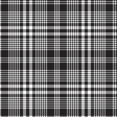 Siyah ve Beyaz Glen Ekose desenli, moda tekstil ve grafikleri için uygun.