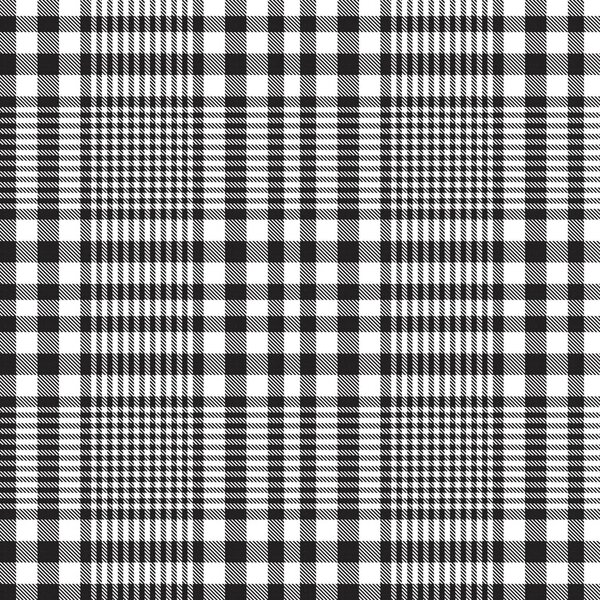 Black and White Glen Plaid textured pattern suitable for fashion textiles and graphics
