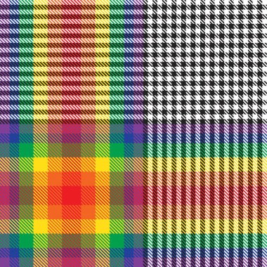 Gökkuşağı Glen Ekose desenli moda tekstil ve grafikleri için uygun kusursuz desen