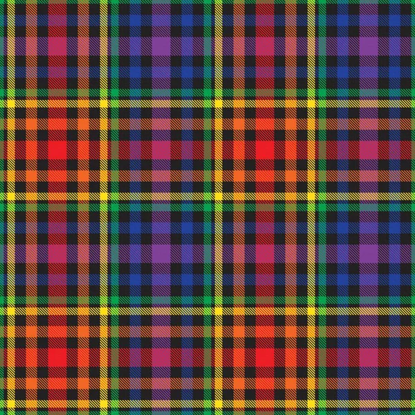 Rainbow Glen Plaid Texturiertes Nahtloses Muster Für Modetextilien Und Grafiken — Stockvektor