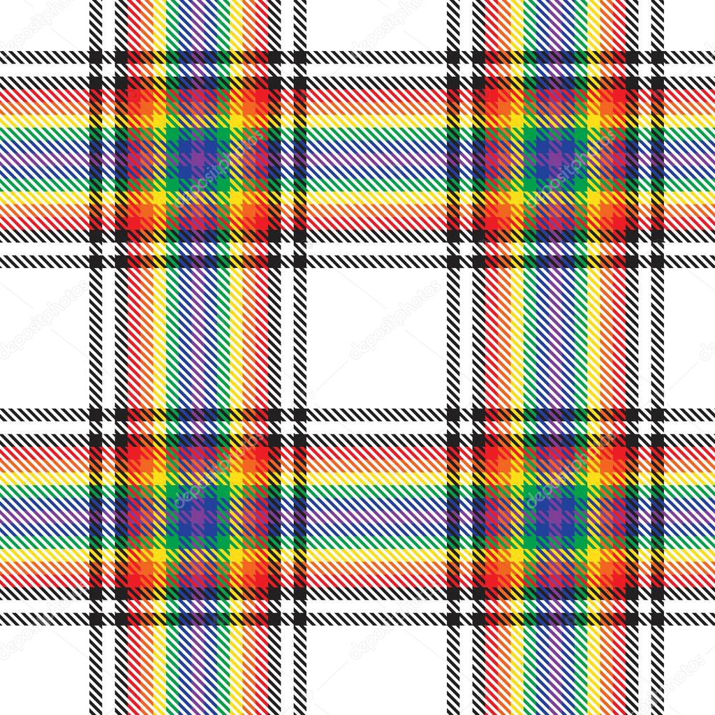 Rainbow Glen Plaid textured seamless pattern suitable for fashion textiles and graphics
