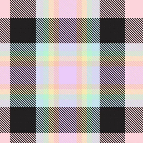 Rainbow Tartan Glen Patrón Sin Costura Texturizado Cuadros Adecuado Para — Vector de stock