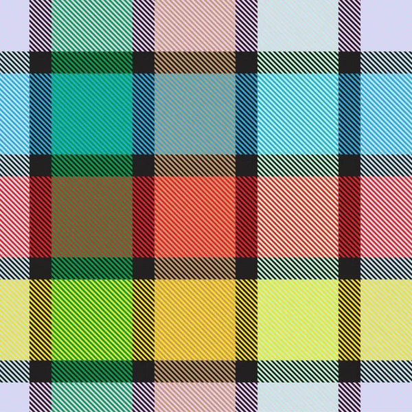 Rainbow Tartan Glen Xadrez Texturizado Padrão Sem Costura Adequado Para — Vetor de Stock