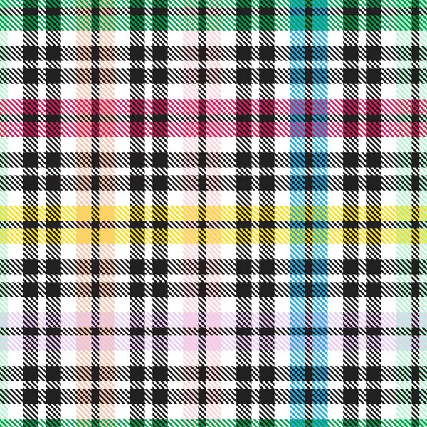 Rainbow Tartan Glen Plaid Texturiertes Nahtloses Muster Für Modetextilien Und — Stockvektor