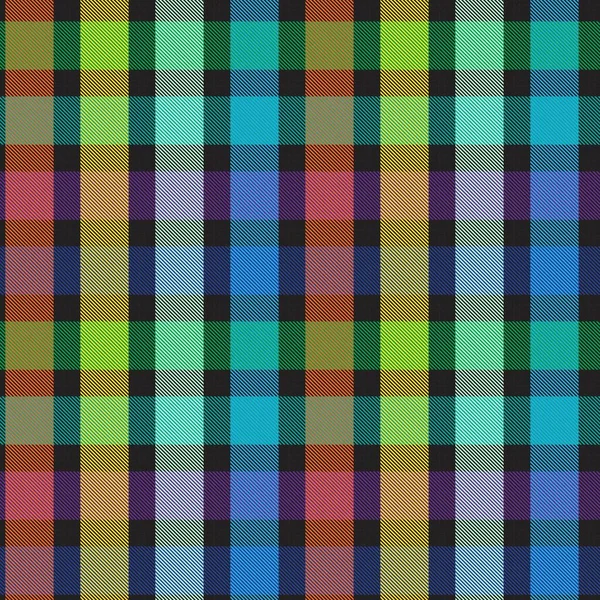 Rainbow Tartan Glen Plaid Textured Seamless Pattern Suitable Fashion Textiles — Stock Vector