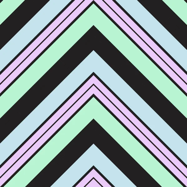 レインボーシェブロン斜めの縞模様シームレスなパターンの背景に適したファッション繊維 グラフィック — ストックベクタ