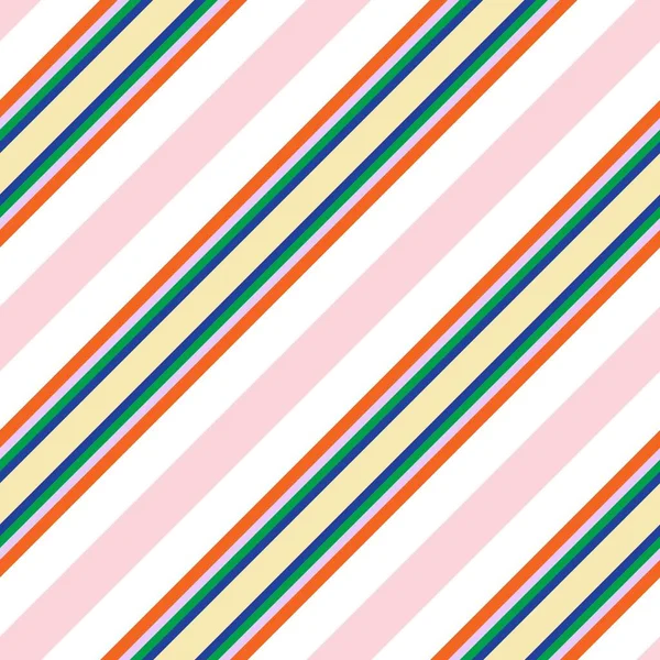 ファッション繊維 グラフィックに適したレインボー斜めの縞模様シームレスなパターンの背景 — ストックベクタ