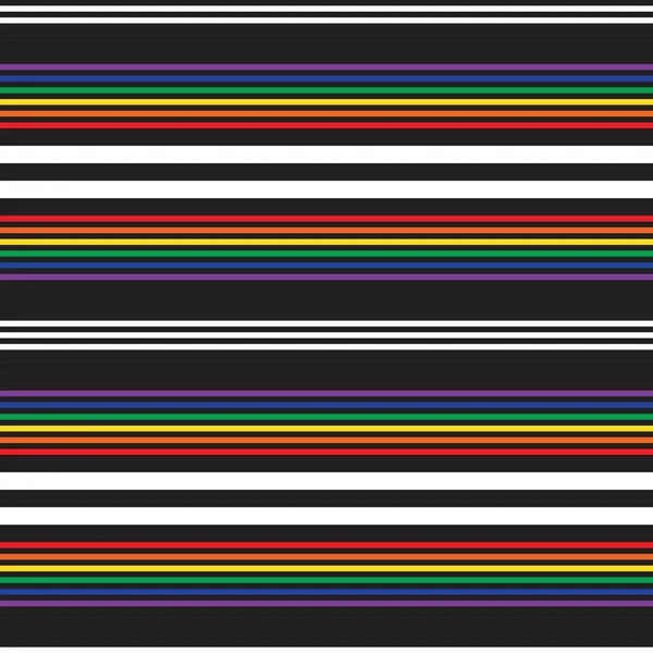 Rainbow Horizontal Striped Seamless Pattern Background 그래픽 — 스톡 벡터