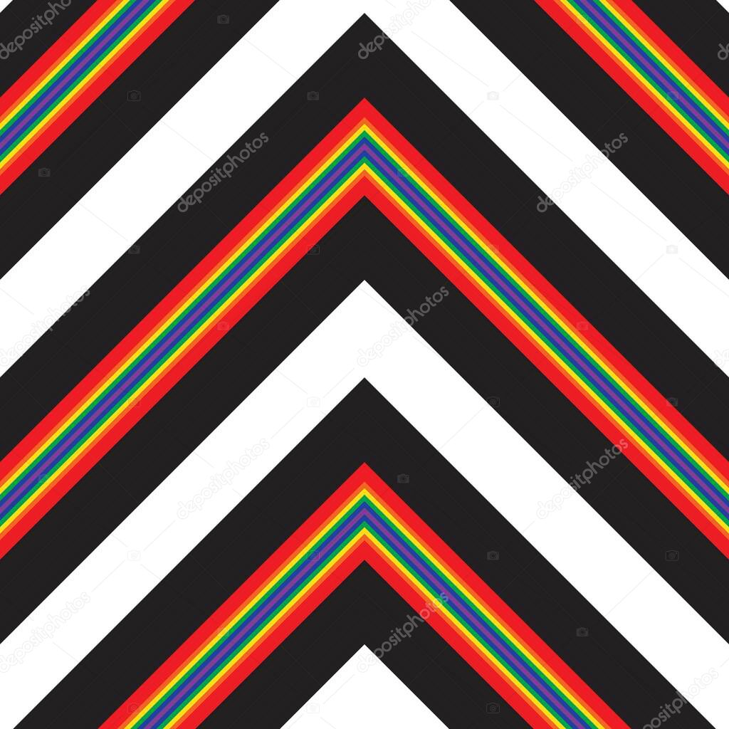 Rainbow Chevron diagonal striped seamless pattern background suitable for fashion textiles, graphics