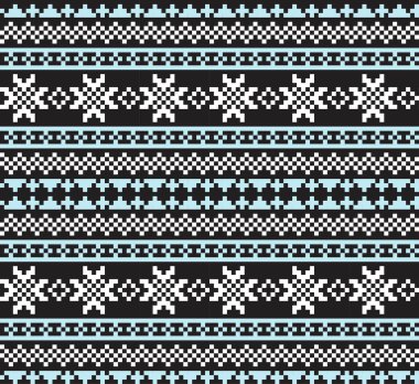 Moda tekstil, örgü ve grafikleri için Gökyüzü Mavisi Noel festivali şablonu