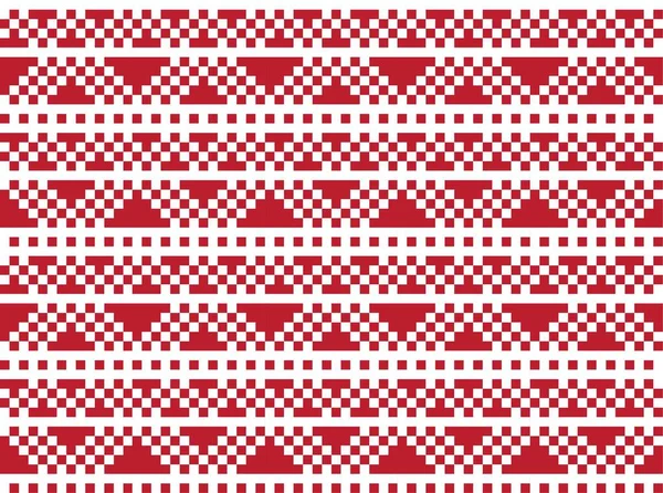 Red Christmas Fair Isle Pattern Background Fashion Textiles Knitwear Graphics — Stock Vector