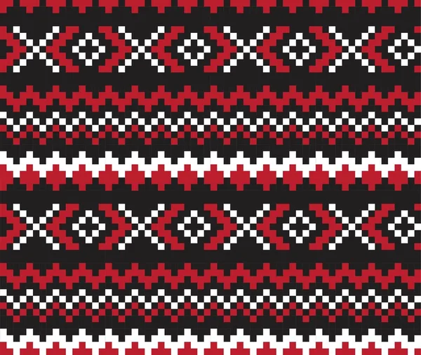 Red Christmas Fair Isle Pattern Background Fashion Textiles Knitwear Graphics — Stock Vector