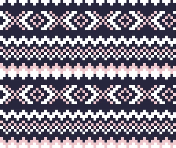 Rózsaszín Navy Karácsonyi Vásár Szigetmintás Háttér Divat Textil Kötött Grafika — Stock Vector