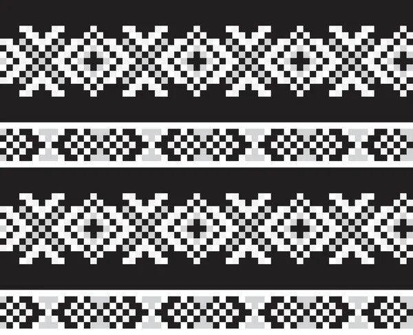 Black White Christmas Fair Isle Pattern Background Fashion Textiles Knitwear — Stock Vector