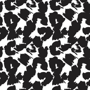 Moda baskıları, grafikler, arka planlar için uygun siyah ve beyaz fırça darbeleri