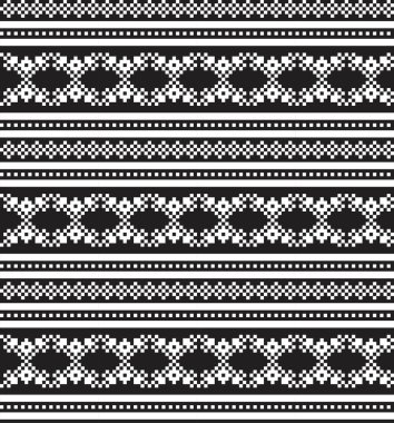 Moda tekstil, örgü ve grafikleri için Siyah ve Beyaz Noel adası şablonu