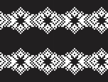 Moda tekstil, örgü ve grafikleri için Siyah ve Beyaz Noel adası şablonu