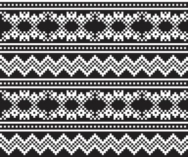 Moda tekstil, örgü ve grafikleri için Siyah ve Beyaz Noel adası şablonu