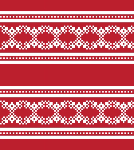 Röd Jul Mässan Isle Mönster Bakgrund För Mode Textilier Stickade — Stock vektor