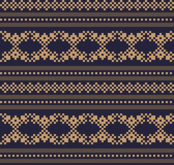 Brown Christmas Fair Isle Patterial Background Fashion Textiles Knitwear Graphics — 스톡 벡터