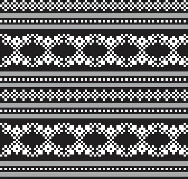 Fekete Fehér Karácsonyi Vásár Szigetmintás Háttér Divat Textil Kötött Grafika — Stock Vector