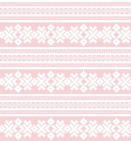 Pink Navy Christmas Fair Isle Pattern Background Fashion Textiles Knitwear — Stock Vector