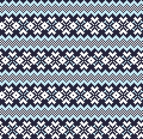 Sky Blue Christmas Fair Isle Pattern Background Fashion Textiles Knitwear — Stock Vector