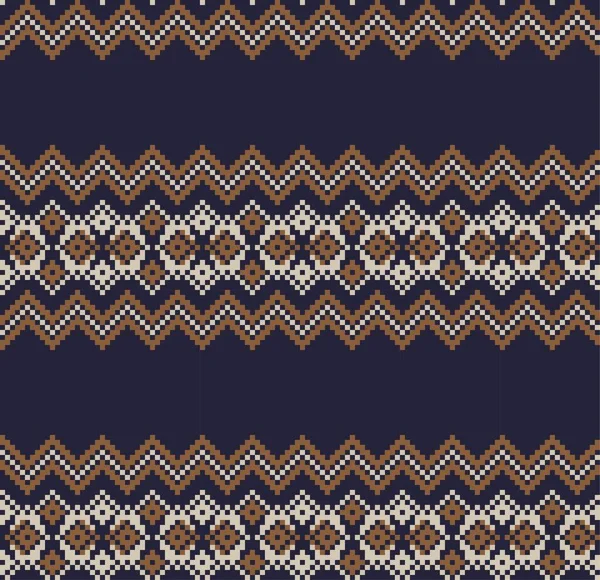 Brown Christmas Fair Isle Mønster Baggrund Mode Tekstiler Strik Grafik – Stock-vektor