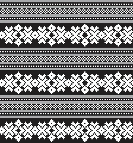 Bianco Nero Natale Fiera Isle Pattern Sfondo Tessuti Moda Maglieria — Vettoriale Stock