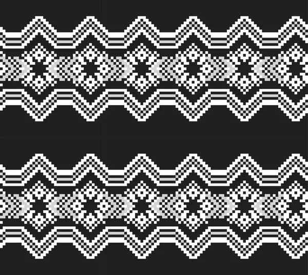 Черно Белый Фон Острова Ярмарки Рождества Моды Текстиля Трикотажа Графики — стоковый вектор