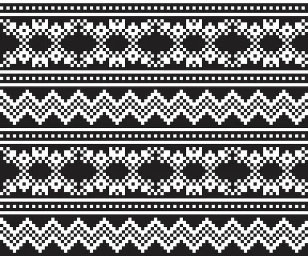 Black White Christmas Fair Isle Pattern Background Fashion Textiles Knitwear — Stock Vector