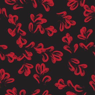 Kırmızı çiçekli fırça darbeleri moda baskıları, grafikler, arka planlar ve el sanatları için pürüzsüz desenli arka plan