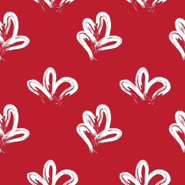 Kırmızı çiçekli fırça darbeleri moda baskıları, grafikler, arka planlar ve el sanatları için pürüzsüz desenli arka plan