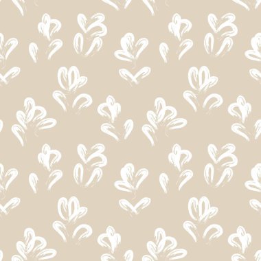 Kahverengi çiçekli fırça darbeleri moda baskıları, grafikler, arka planlar ve el sanatları için pürüzsüz desenli arka plan