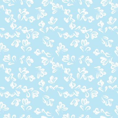 Gökyüzü Mavi Çiçek fırça darbeleri moda baskıları, grafikler, arka planlar ve el sanatları için pürüzsüz desen arkaplanı