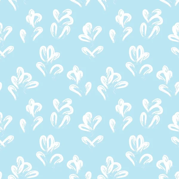 Sky Blue Floral Penselstrøg Sømløs Mønster Baggrund Mode Prints Grafik – Stock-vektor