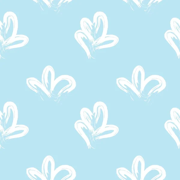 Sky Blue Floral Pinselstriche Nahtlose Muster Hintergrund Für Modedrucke Grafiken — Stockvektor