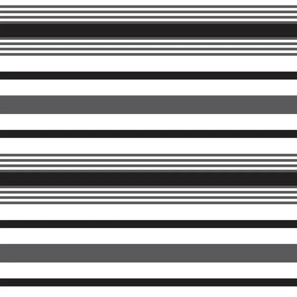 黑色和白色水平条纹无缝图案背景适合流行纺织品 — 图库矢量图片