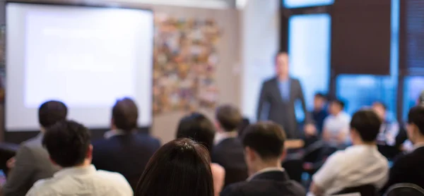 Business Presentation Being Given Executive Manager Corporate Seminar Expert Speaker — Stock Photo, Image