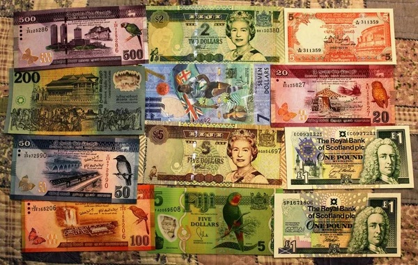 Achtergrond Muur Behang Bankbiljetten — Stockfoto