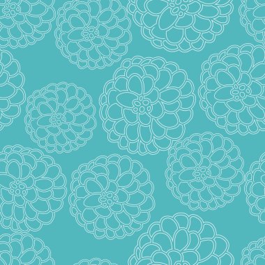 Turkuaz çiçek dokusu, vektör tekrar desen